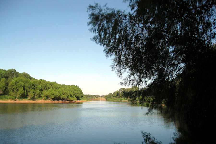 One of the parks boundaries is the Brazos River
