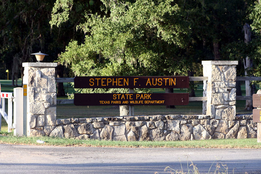 Stephen F. Austin State Park entrance sign