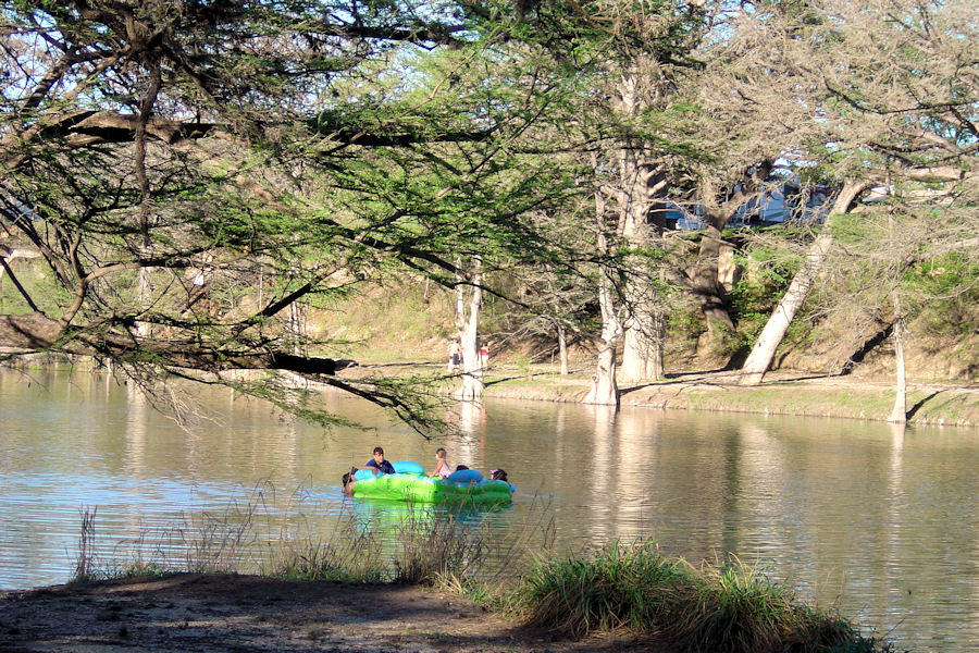 Tubing down the Frio on an early spring day