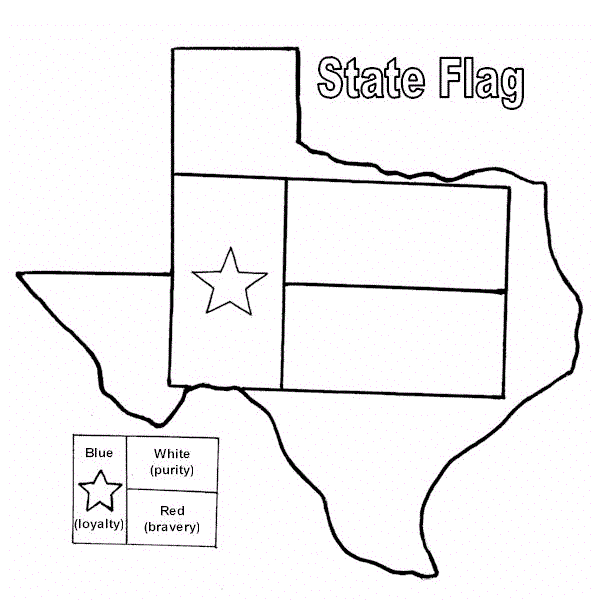 Texas State Flag Coloring Sheet