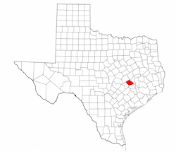 Burleson County Texas - Location Map