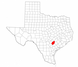 Gonzales County Texas - Location Map