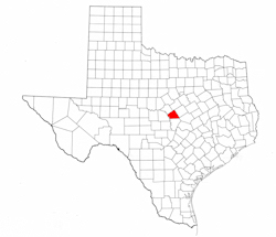 Lampasas County Texas - Location Map