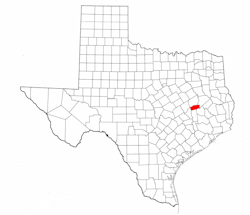 Madison County Texas - Location Map
