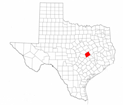 Milam County Texas - Location Map