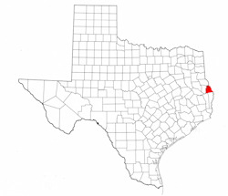 Sabine County Texas - Location Map