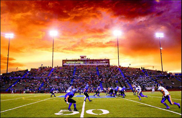 A great picture of San Angelo Stadium - Credit San Angelo Standard Times. (No it is 
			not photo shopped.)