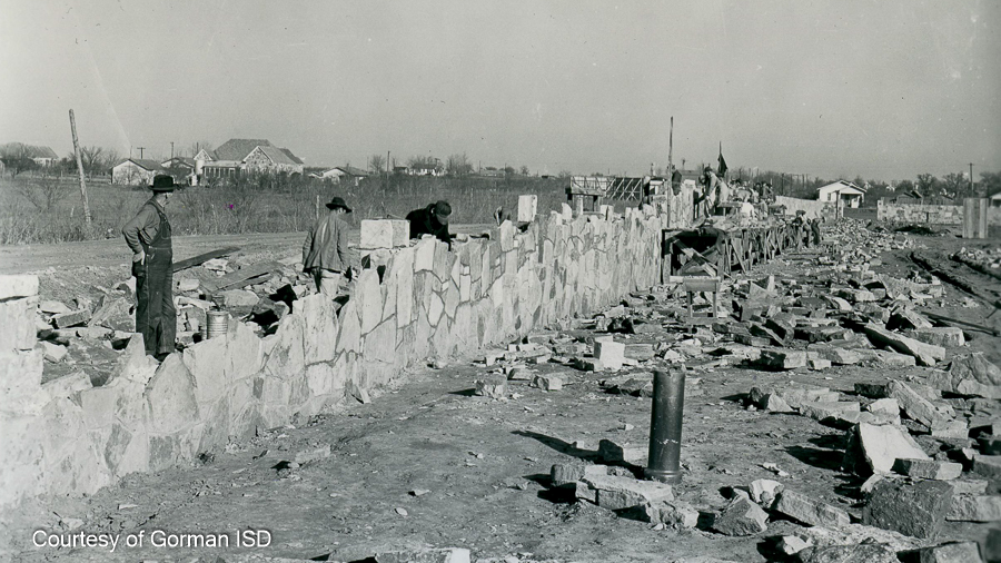 WPA Wall Construction - January 11th, 1941 - Brogdon Field - Gorman