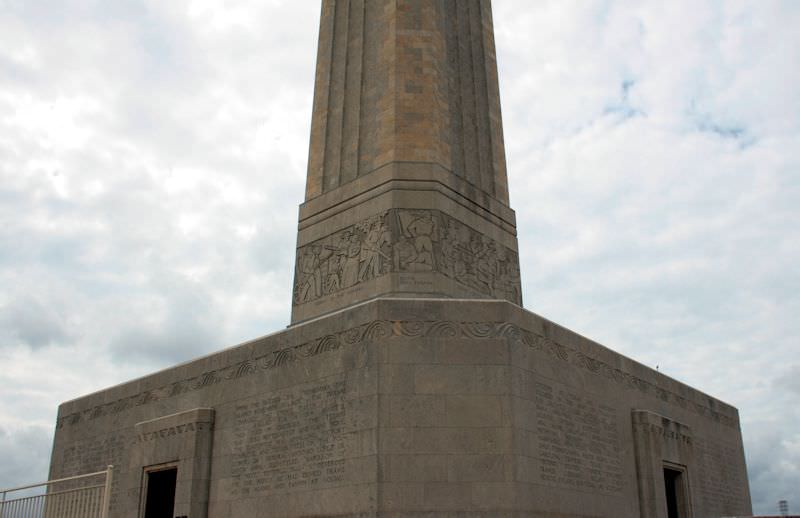 The story of the birth of Texas is inscription on the base of the monument in eight panels.