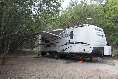 RV Travel Trailer Campsite