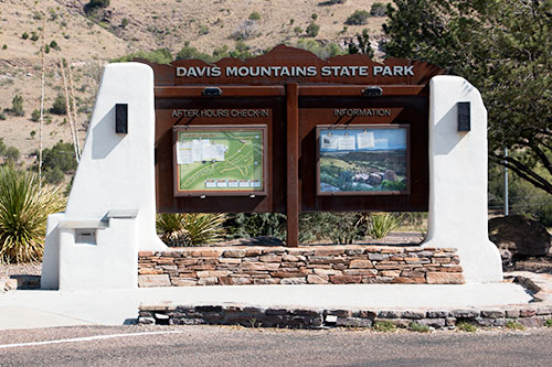 Davis Mountains State Park Entrance