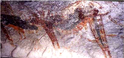 4000 year old Shamas painted on the wall of the Fate Bell shelte