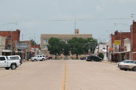 Looking up Market Street to the Calahan County Courthouse