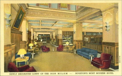 Picture Postcard of the Ben Milam Lobby