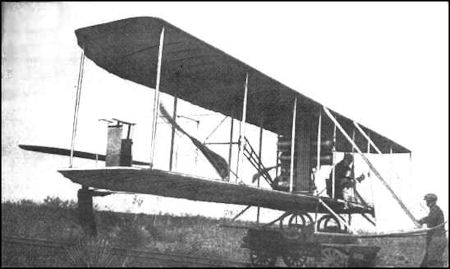Modified Wright Flyer landed at Ranger in 1911 - Pilot R.G. Fowler