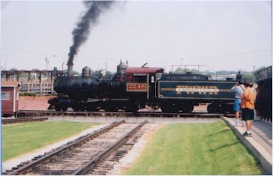 Steam Locomotive No. 2248 on the Turn Table at 
			the stockyard station